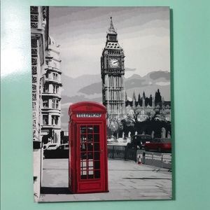 London Telephone Booth Canvas Painting